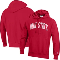 Sweat à capuche Champion Scarlet Ohio State Buckeyes Team Arch Reverse Weave pour homme