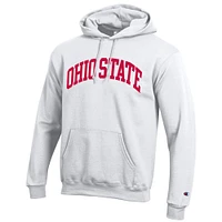 Men's Champion  White Ohio State Buckeyes Basic Arch Fleece Pullover Hoodie