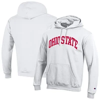 Men's Champion  White Ohio State Buckeyes Basic Arch Fleece Pullover Hoodie