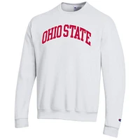 Men's Champion  White Ohio State Buckeyes Basic Arch Fleece Pullover Sweatshirt