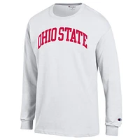 Men's Champion  White Ohio State Buckeyes Basic Arch Long Sleeve T-Shirt