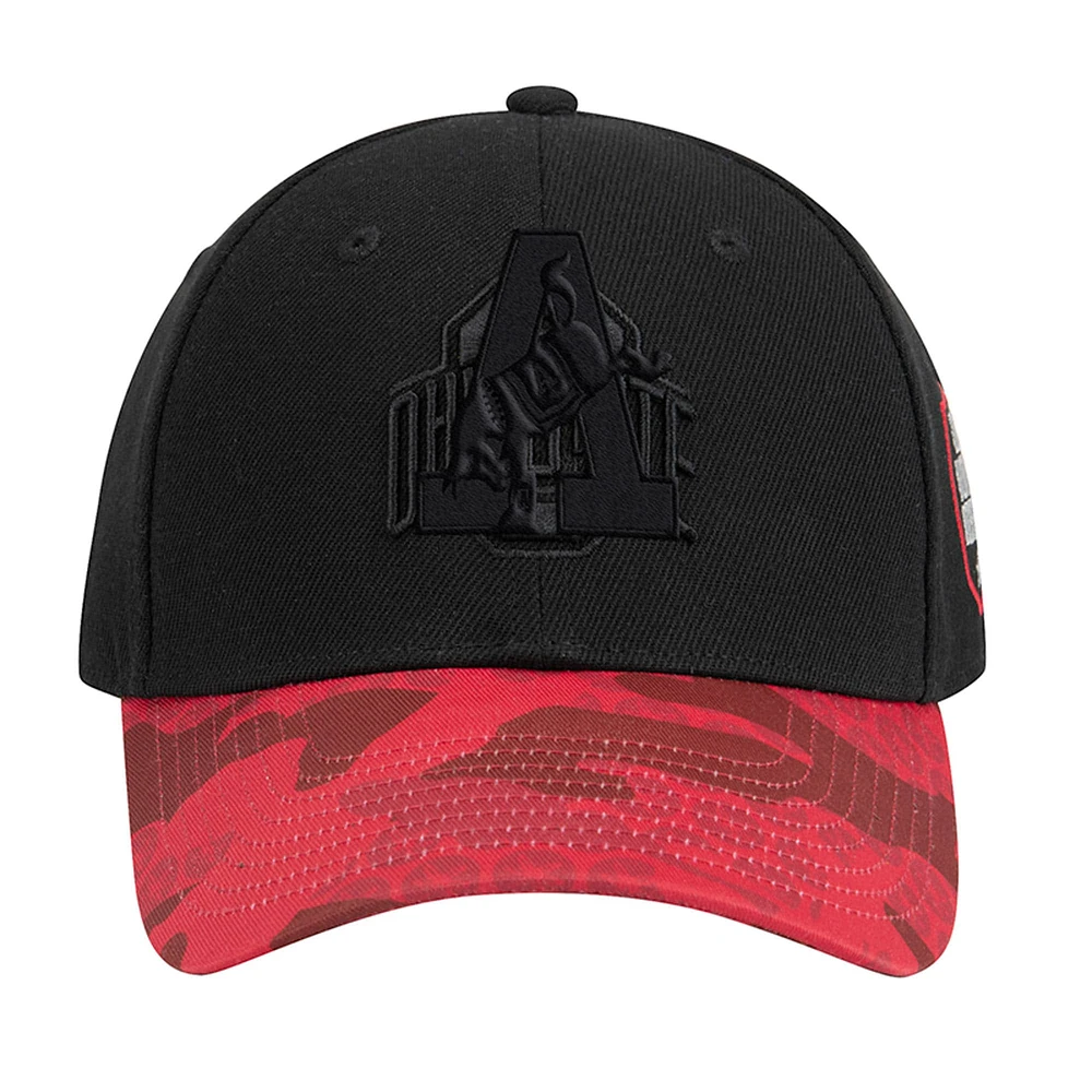 Men's Colosseum Black/Scarlet Ohio State Buckeyes On Our Honor Adjustable Hat