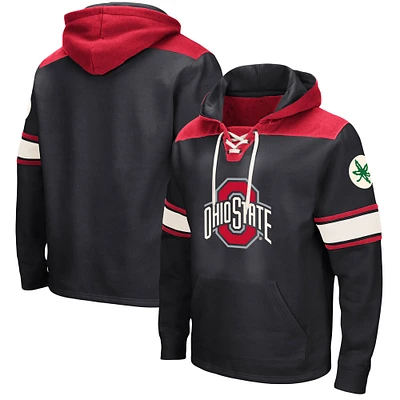 Men's Colosseum Black Ohio State Buckeyes 2.0 Lace-Up Pullover Hoodie