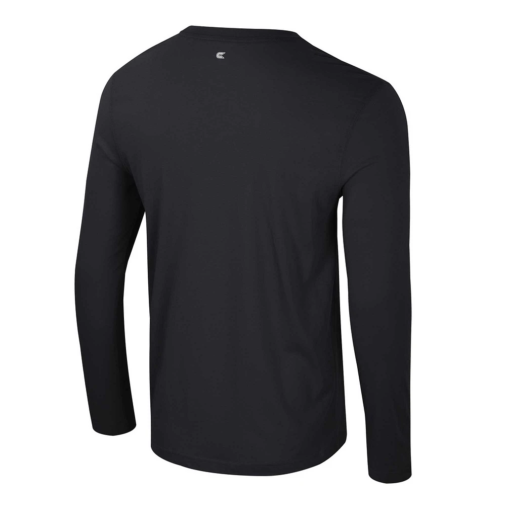 T-shirt à manches longues 2 coups Colosseum Black Ohio State Buckeyes Color Pop Active Blend pour hommes