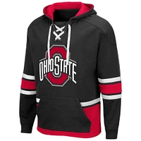 Men's Colosseum Black Ohio State Buckeyes Lace Up 3.0 Pullover Hoodie