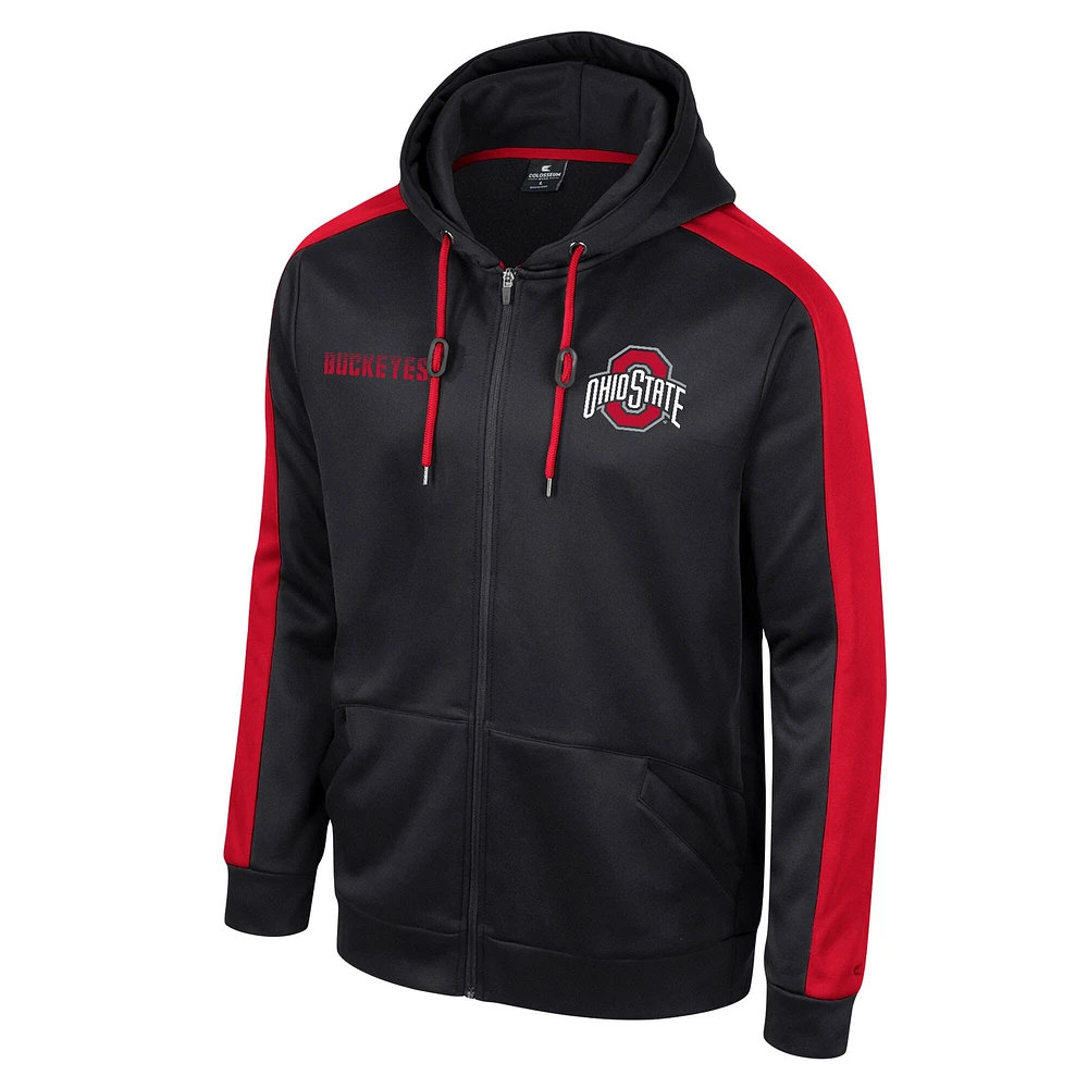 Men's Colosseum  Black Ohio State Buckeyes Reese Full-Zip Hoodie