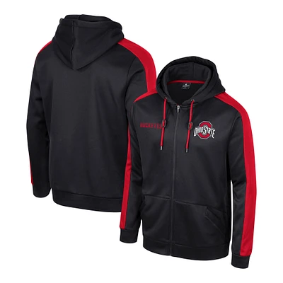 Men's Colosseum  Black Ohio State Buckeyes Reese Full-Zip Hoodie