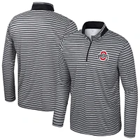 Haut rayé à glissière quart de tour Colosseum pour homme, noir, Ohio State Buckeyes