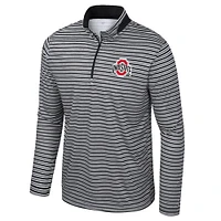 Haut rayé à glissière quart de tour Colosseum pour homme, noir, Ohio State Buckeyes