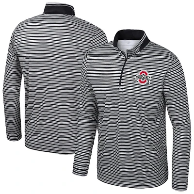 Haut rayé à glissière quart de tour Colosseum pour homme, noir, Ohio State Buckeyes