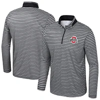 Haut rayé à glissière quart de tour Colosseum pour homme, noir, Ohio State Buckeyes