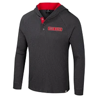 Men's Colosseum  Charcoal Ohio State Buckeyes Dujour Ralgan Long Sleeve Henley Hoodie T-Shirt