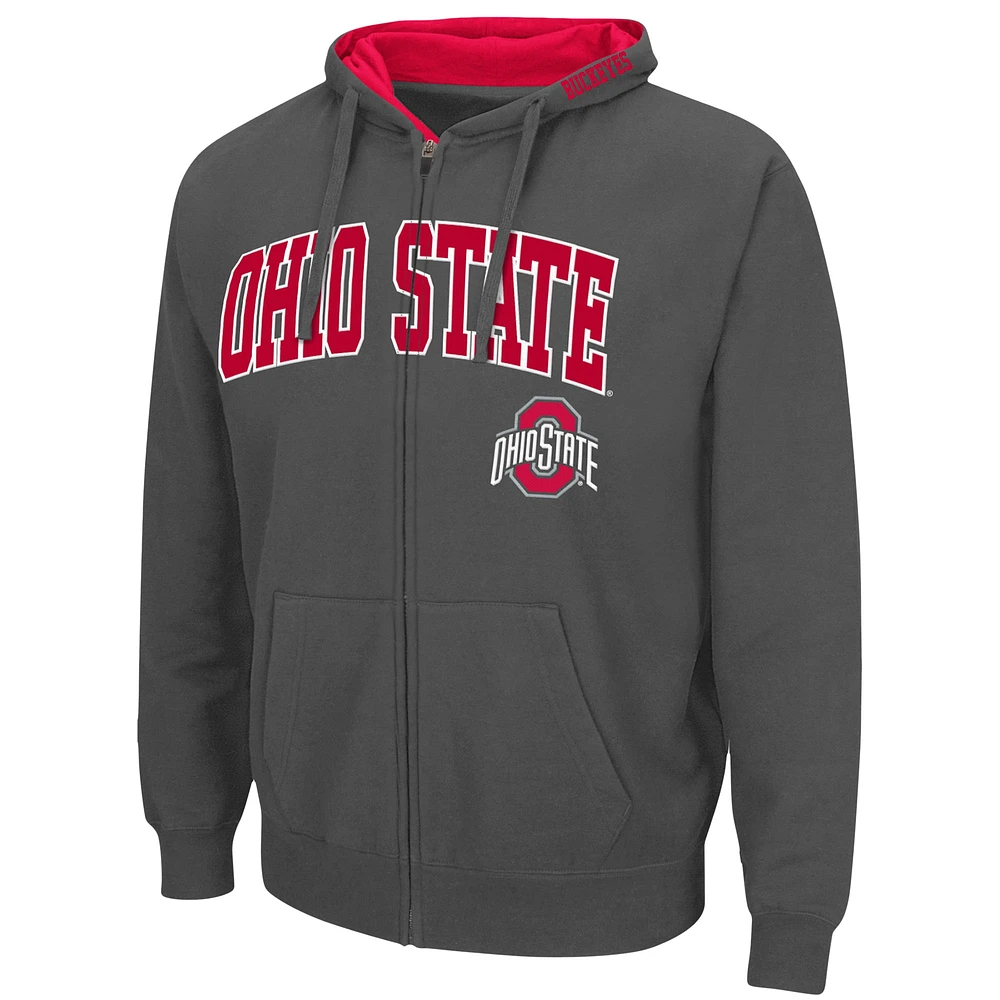 Sweat à capuche entièrement zippé avec logo Colosseum Ohio State Buckeyes pour homme