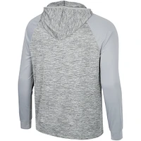 Men's Colosseum Gray Ohio State Buckeyes Cybernetic Raglan Quarter-Zip Hooded Top