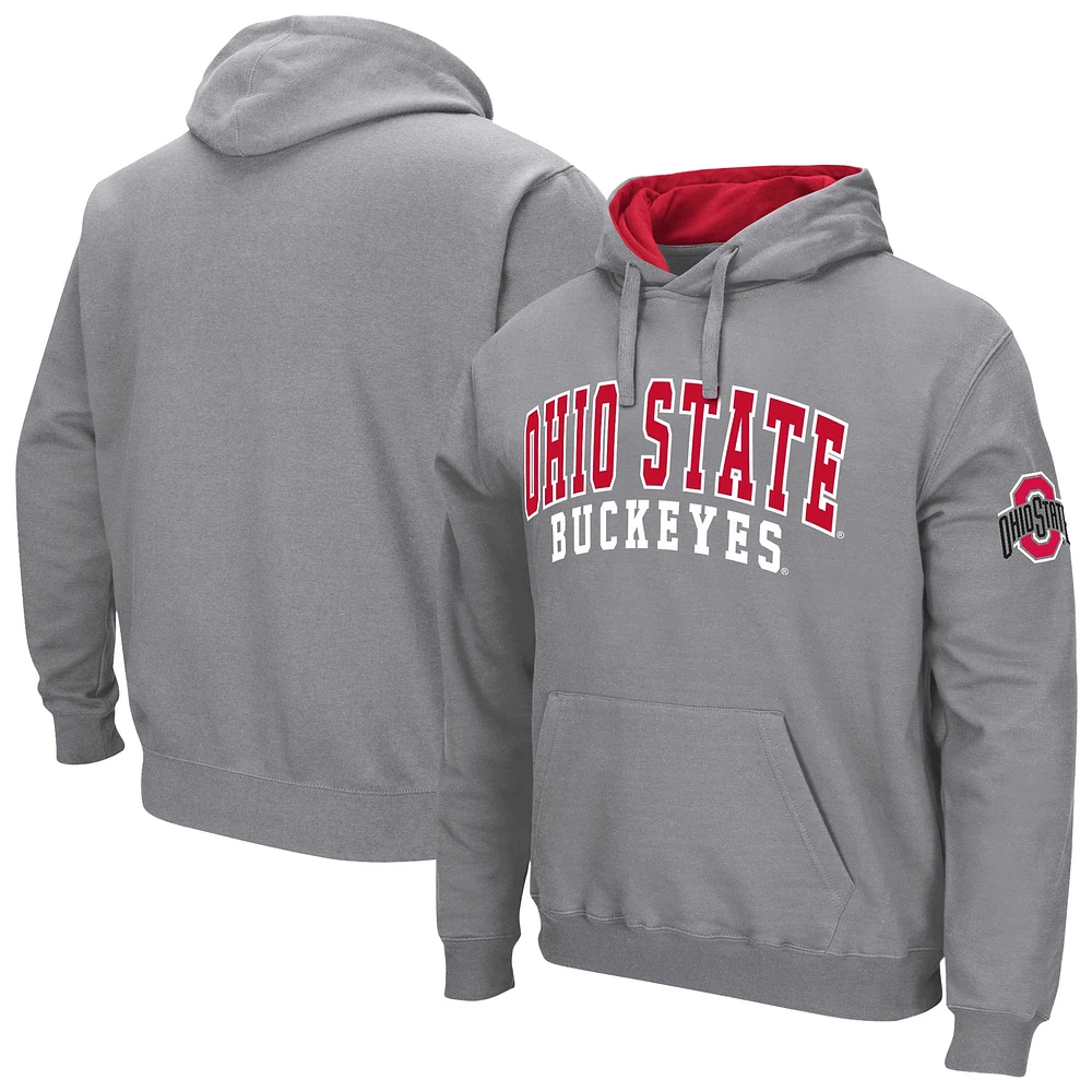 Sweat à capuche gris Colosseum Double Arch pour homme des Ohio State Buckeyes