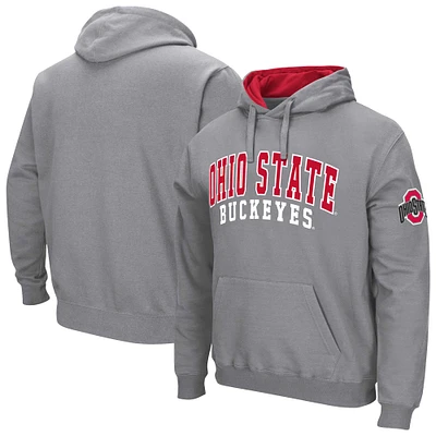 Sweat à capuche gris Colosseum Double Arch pour homme des Ohio State Buckeyes