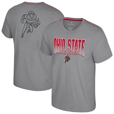 Men's Colosseum Gray Ohio State Buckeyes Dual Logo T-Shirt