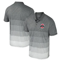 Polo en maille rayée Ohio State Buckeyes Colosseum gris pour hommes