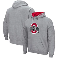 Men's Colosseum Heather Gray Ohio State Buckeyes Arch & Logo 3.0 Pullover Hoodie