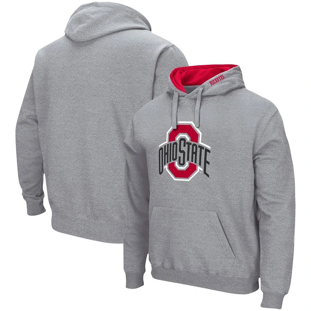 Sweat à capuche Colosseum Ohio State Buckeyes Arch & Logo 3.0 gris chiné pour homme