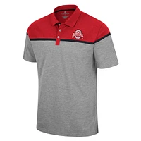 Men's Colosseum Heather Gray Ohio State Buckeyes Chamberlain Polo