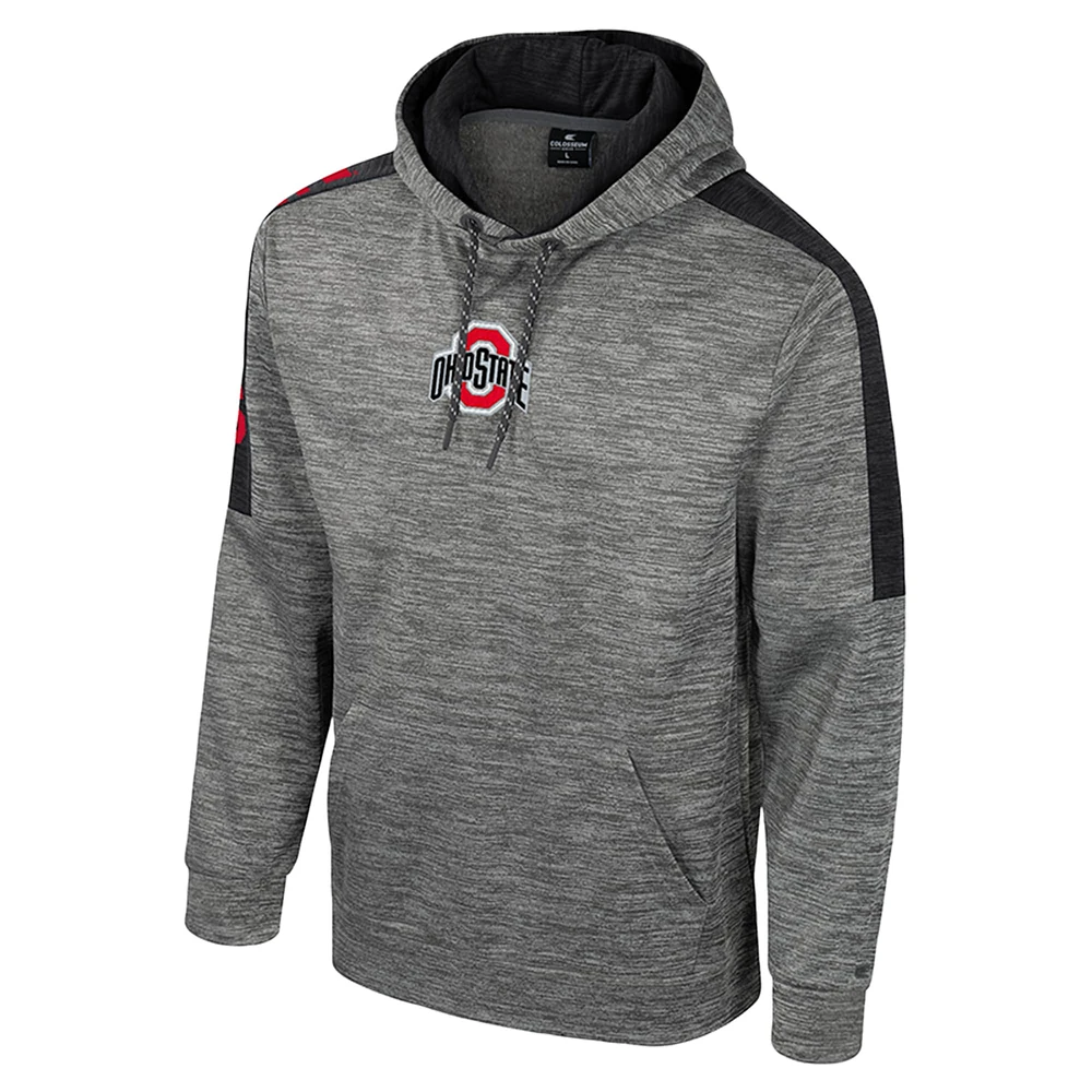 Men's Colosseum Heather Gray Ohio State Buckeyes Dozer Pullover Hoodie