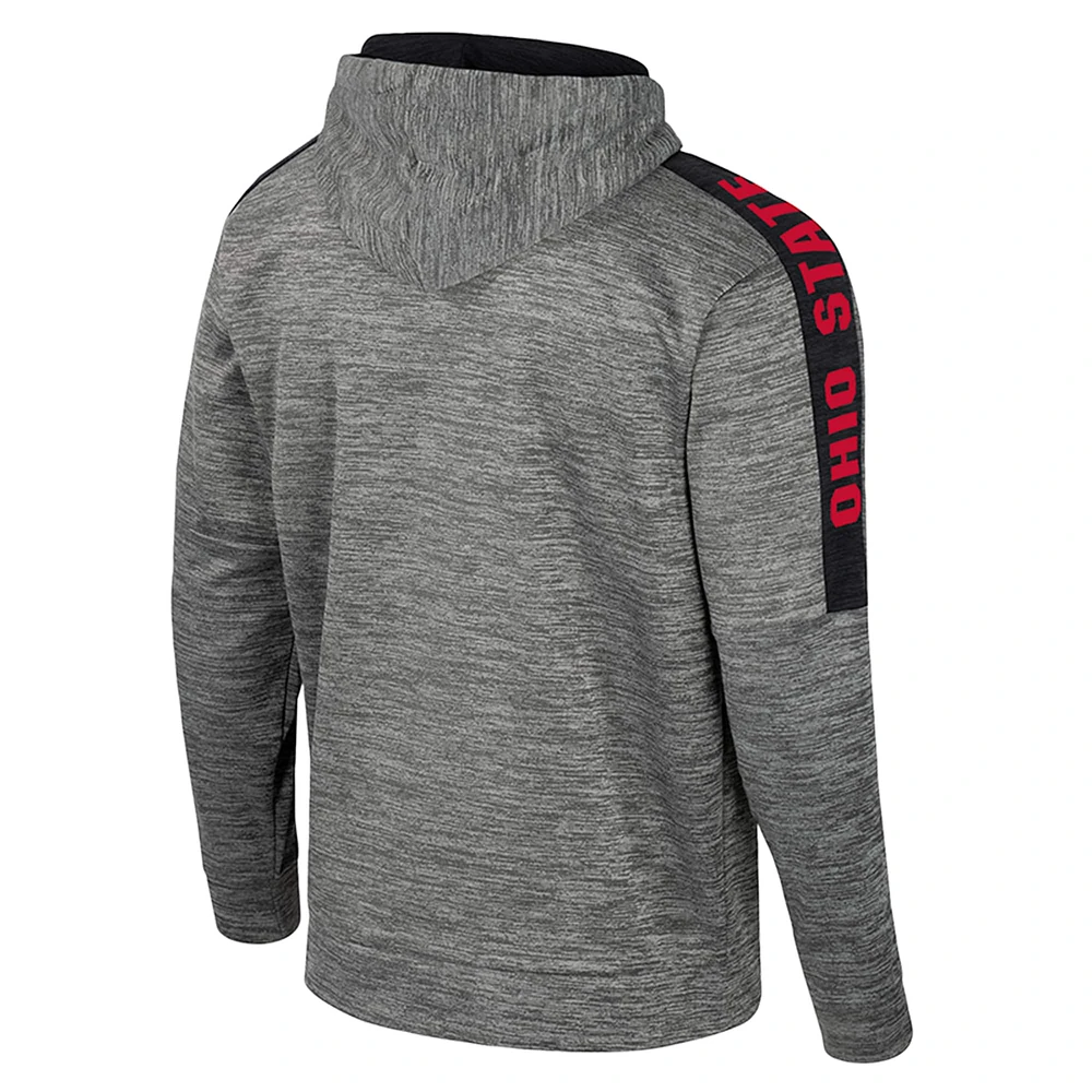 Men's Colosseum Heather Gray Ohio State Buckeyes Dozer Pullover Hoodie