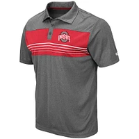 Men's Colosseum Heathered Charcoal Ohio State Buckeyes Smithers Polo