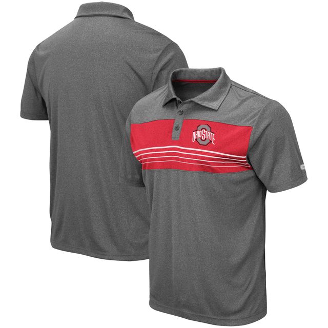 Polo Colosseum Heathered Charcoal Ohio State Buckeyes Smithers pour homme