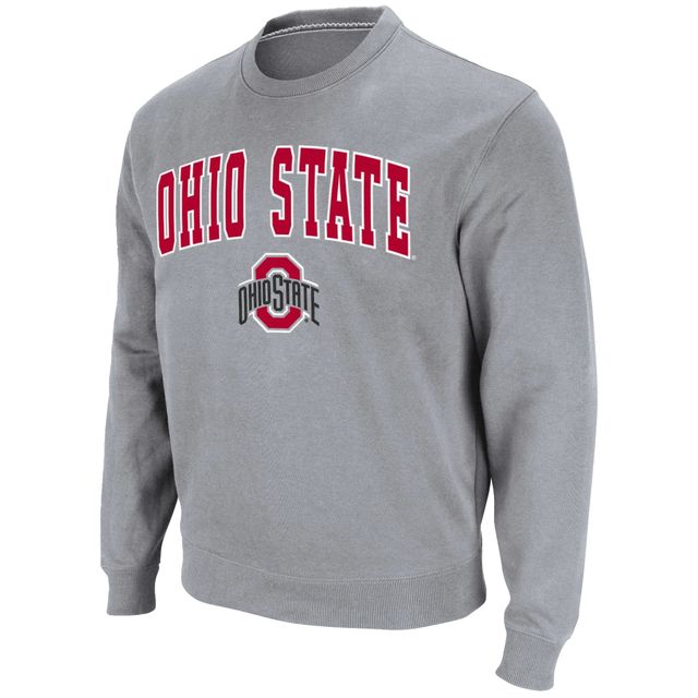 Sweat-shirt en sergé Colosseum Ohio State Buckeyes Team Arch & Logo Tackle gris chiné pour homme