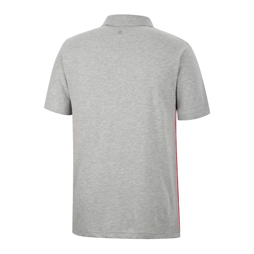 Polo léger Colosseum Scarlet/Heather Grey Ohio State Buckeyes Caddy pour homme