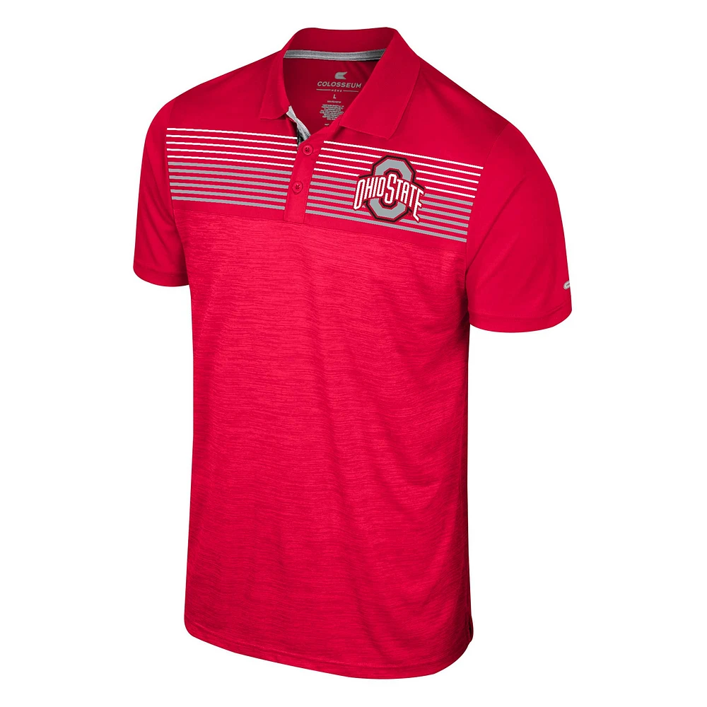 Men's Colosseum Scarlet Ohio State Buckeyes Big & Tall Langmore Polo