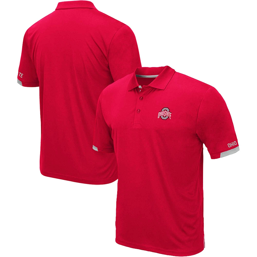 Men's Colosseum Scarlet Ohio State Buckeyes Big & Tall Santry Polo