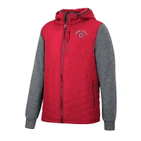 Men's Colosseum Scarlet Ohio State Buckeyes Course Herringbone Full-Zip Hoodie
