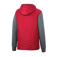 Men's Colosseum Scarlet Ohio State Buckeyes Course Herringbone Full-Zip Hoodie
