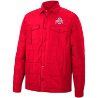 Men's Colosseum Scarlet Ohio State Buckeyes Detonate Quilted Full-Snap Jacket