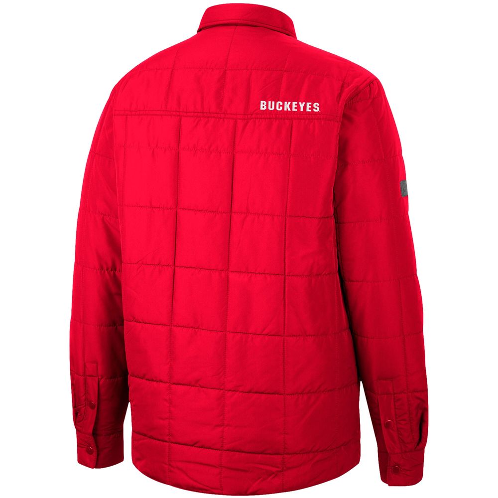 Men's Colosseum Scarlet Ohio State Buckeyes Detonate Quilted Full-Snap Jacket