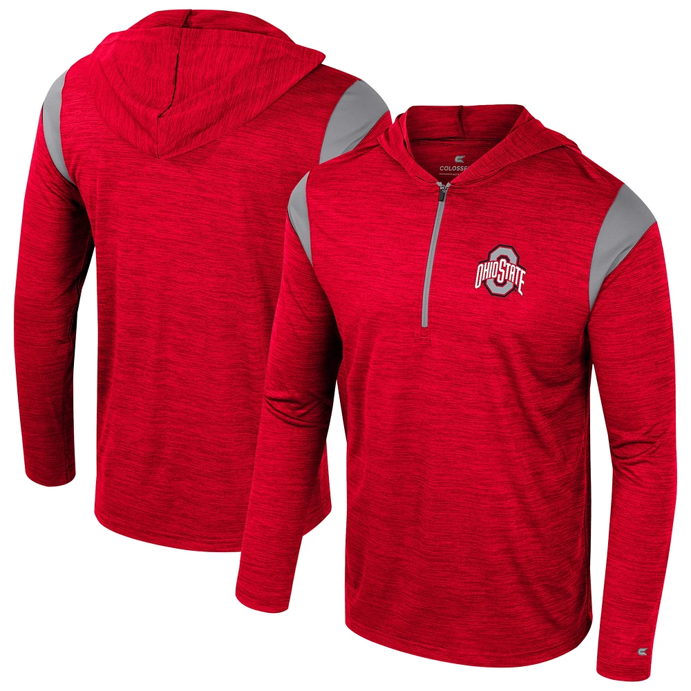 Coupe-vent demi-zippé Colosseum Scarlet Ohio State Buckeyes Dozer pour homme