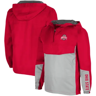 Ohio State Buckeyes Colosseum Freeway Theory Quarter-Zip Anorak Hoodie - Scarlet