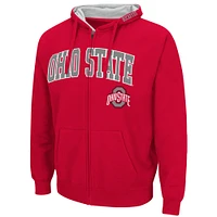 Men's Colosseum Scarlet Ohio State Buckeyes Logo Full-Zip Hoodie