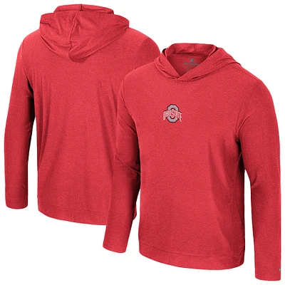 T-shirt à manches longues et capuche pour homme Colosseum Scarlet Ohio State Buckeyes