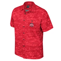 Men's Colosseum Scarlet Ohio State Buckeyes Ozark Button-Up Shirt