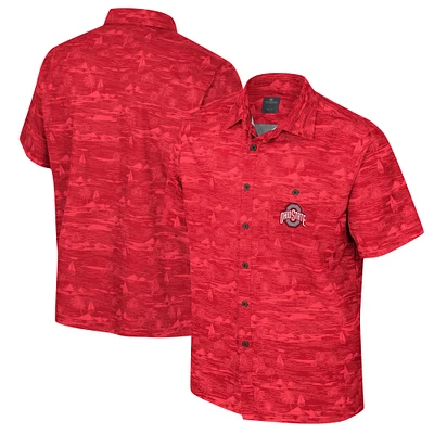 Chemise boutonnée Colosseum Scarlet Ohio State Buckeyes Ozark pour hommes