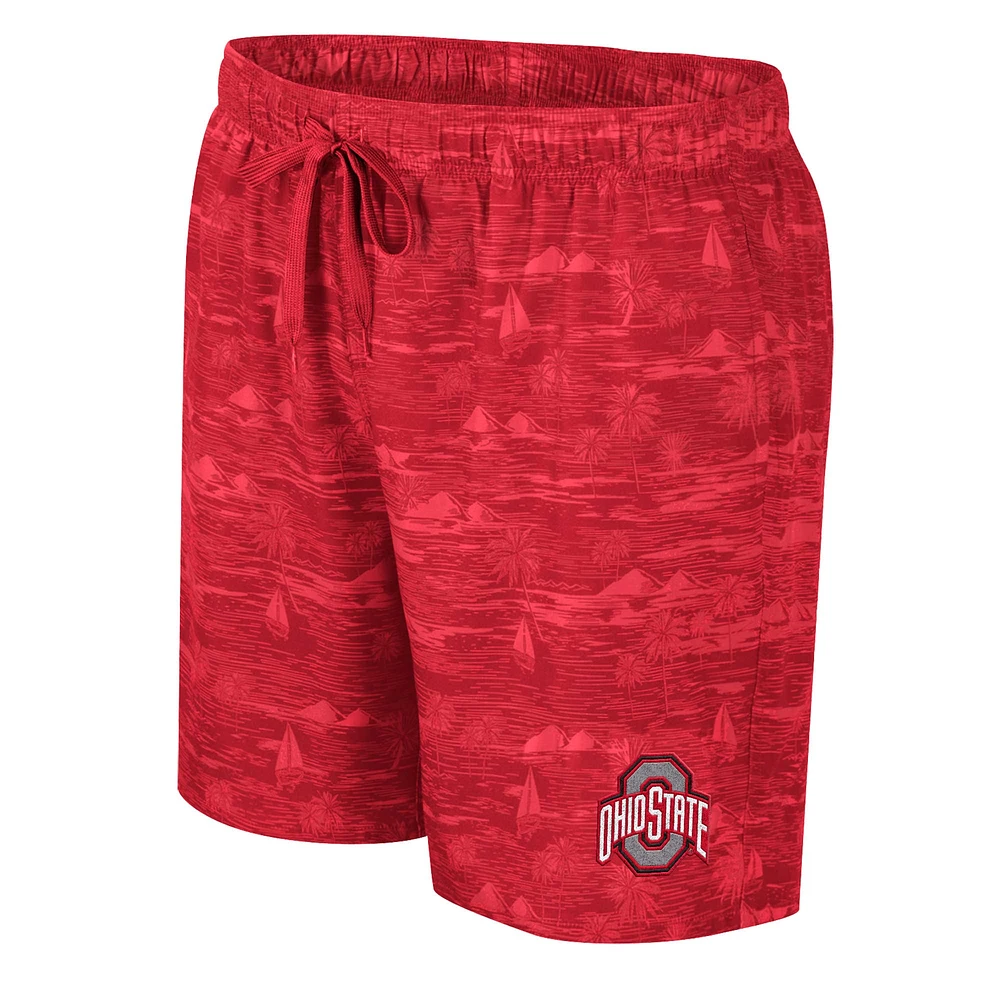 Men's Colosseum Scarlet Ohio State Buckeyes Ozark Swim Shorts