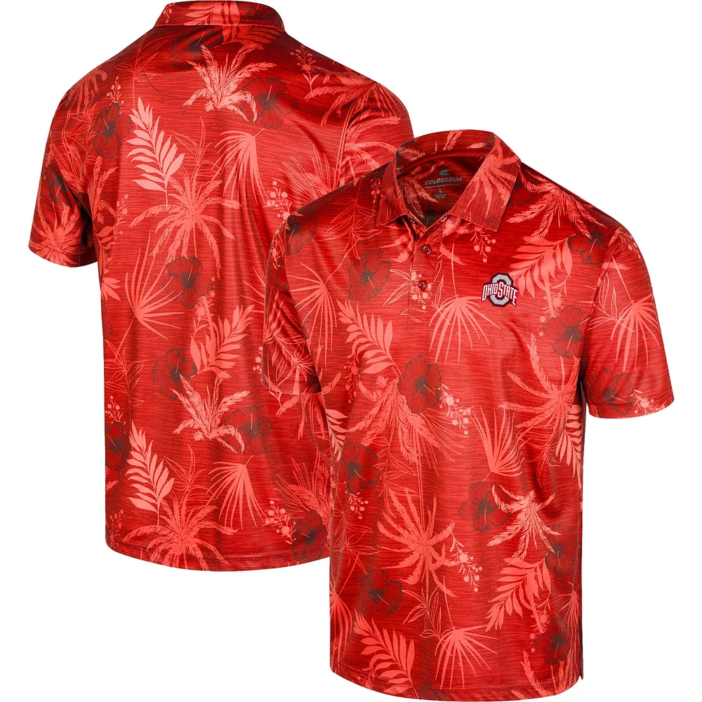 Polo Colosseum Scarlet Ohio State Buckeyes Palms pour homme