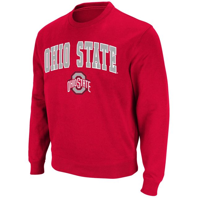 Colosseum Scarlet Ohio State Buckeyes Team Arch & Logo Tackle Twill Pullover Homme