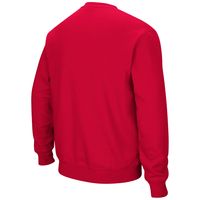 Men's Colosseum Scarlet Ohio State Buckeyes Team Arch & Logo Tackle Twill Pullover Sweatshirt