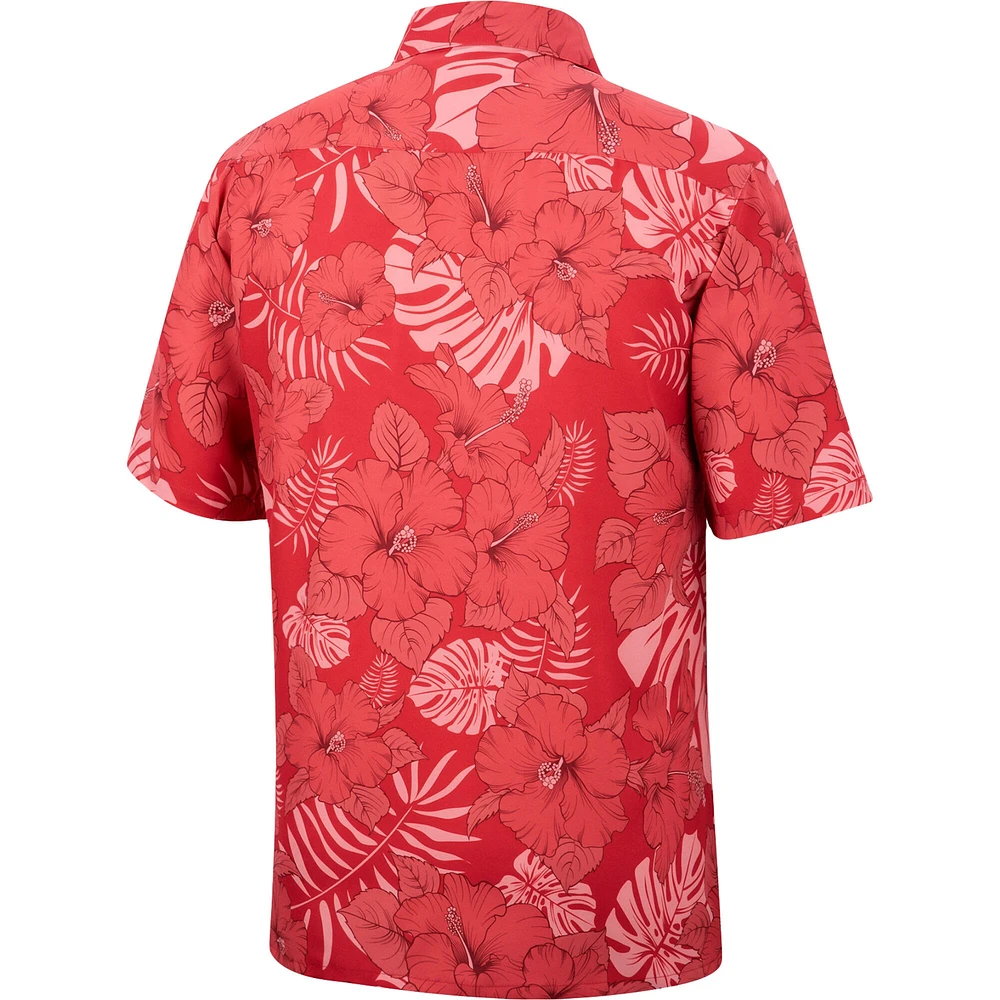 Men's Colosseum Scarlet Ohio State Buckeyes The Dude Camp Button-Up Shirt