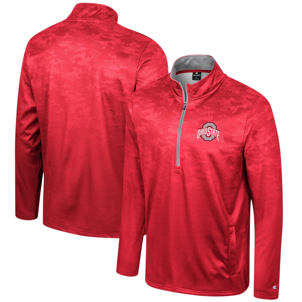 Colosseum Scarlet Ohio State Buckeyes The Machine Veste à demi-fermeture éclair pour homme