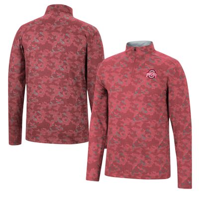 Men's Colosseum Scarlet Ohio State Buckeyes Tivo Quarter-Zip Jacket